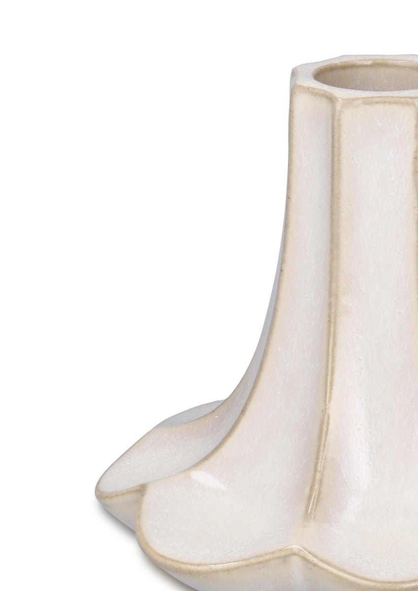 Kantarel lysestage, sand - H10 cm